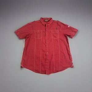 Sean John Button‎ Down Shirt Size XXL Large Tailored Fit Red Check Men's S/S